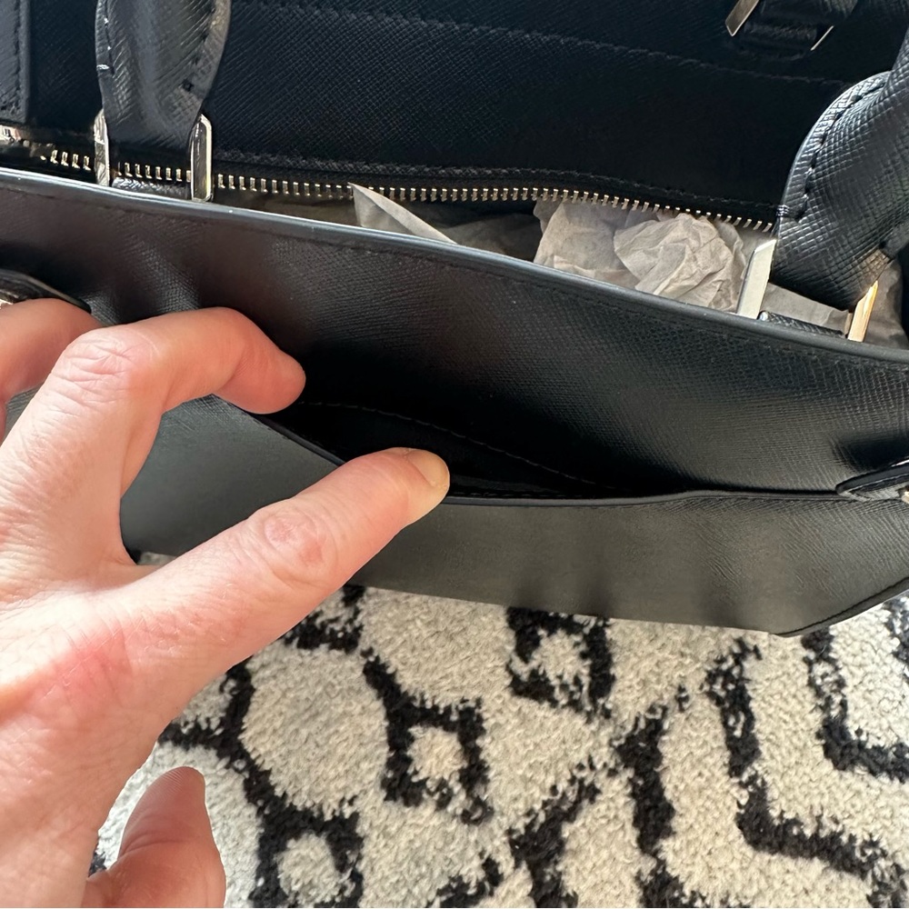 NWT Kate Spade New York Staci Black Medium Satchel Saffiano Leather Crosssbody - Picture 4 of 16